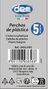 Inde Set de 5 Perchas de Plástico Blanch, 42 x 20 cm