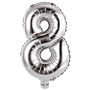 Party Time Globo Cifra 8 Plata, Altura 35 cm