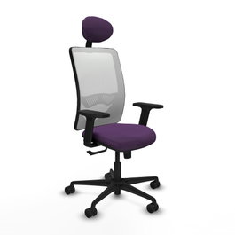 PIQUERAS Y CRESPO Silla de oficina Zulema con mecanismo Sincro, Morado y Blanco