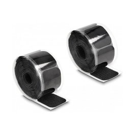 DeLOCK Rollo de cinta autoadhesiva de gancho y bucle Negro 5 m