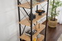 Nordure Estantería Elysian Roble y Negro 90x180x33.5 cm