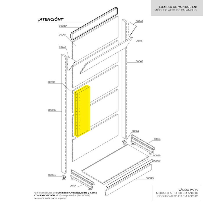 Base 720x220x50mm para expositor hidro basics Base 720x220x50mm para expositor hidro basics