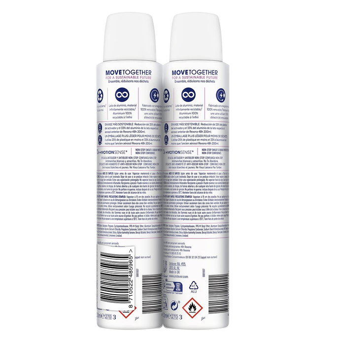 Rexona Desodorante Spray Invisible Antimanchas 48 h - Pack de 2 unidades de 200 ml Rexona Desodorante Spray Invisible Antimanchas 48 h - Pack de 2 unidades de 200 ml