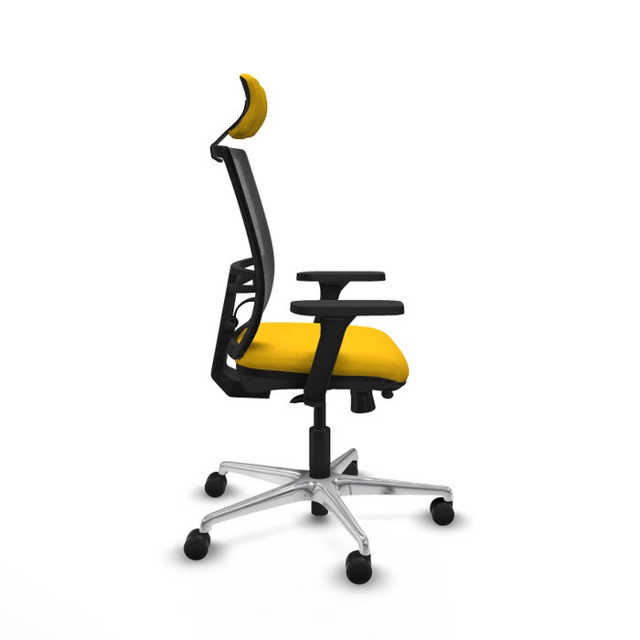 PIQUERAS Y CRESPO Silla de oficina Yunquera con mecanismo Sincro/Traslack, Amarillo y Negro