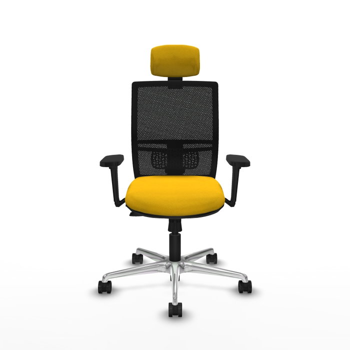 PIQUERAS Y CRESPO Silla de oficina Yunquera con mecanismo Sincro/Traslack, Amarillo y Negro