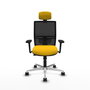 PIQUERAS Y CRESPO Silla de oficina Yunquera con mecanismo Sincro/Traslack, Amarillo y Negro