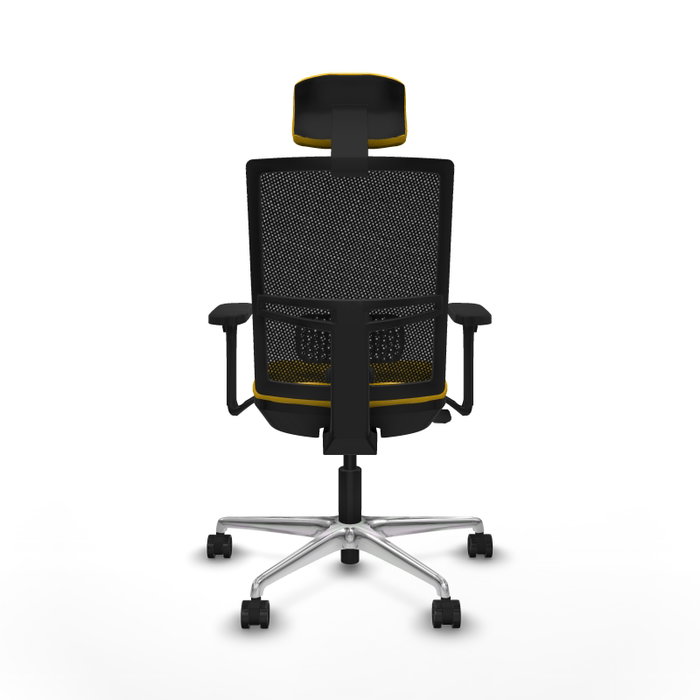 PIQUERAS Y CRESPO Silla de oficina Yunquera con mecanismo Sincro/Traslack, Amarillo y Negro