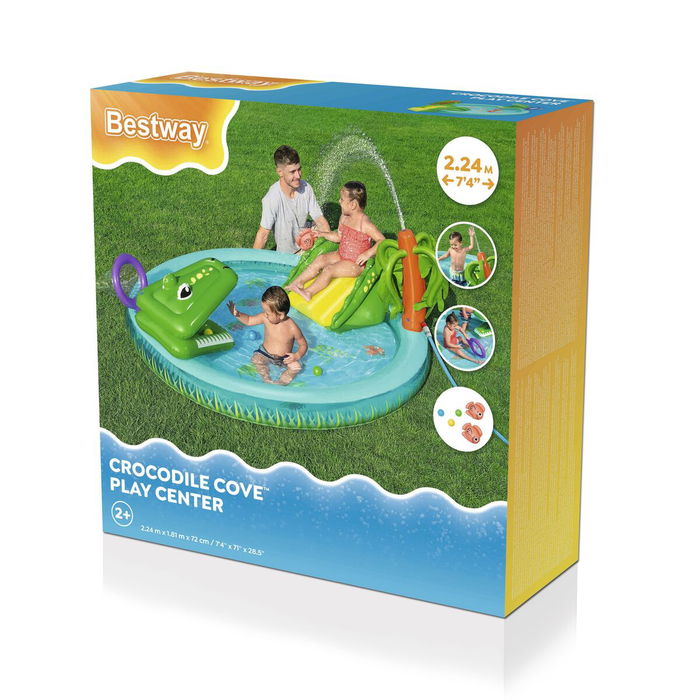 Bestway Piscina Hinchable Parque de Juegos Cocodrilo 224x181x72 cm +2 Años Jardin 53166