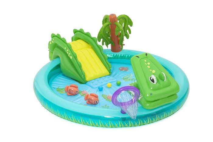 Bestway Piscina Hinchable Parque de Juegos Cocodrilo 224x181x72 cm +2 Años Jardin 53166