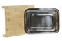 DKD Home Decor Tabla Cortar Bambu Inox Natural Plateado Bandeja 21.5 x 4.2 x 28 cm Set de 2
