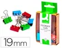 Q-connect Pinza metálica reversible 19 mm colores surtidos caja de 6 unidades