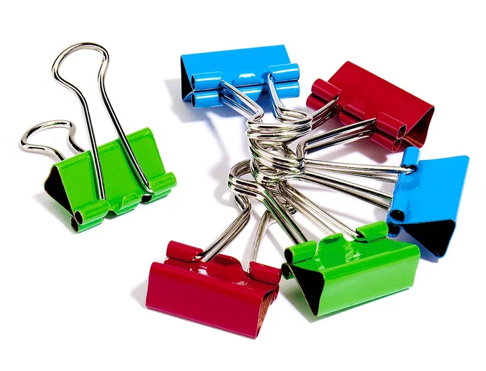 Q-connect Pinza metálica reversible 19 mm colores surtidos caja de 6 unidades