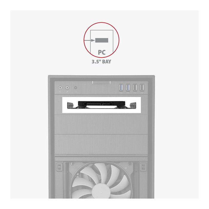 Axagon RHD-125S Adaptador para 1x 2,5 pulg. en ranura de 3,5 pulg. - gris