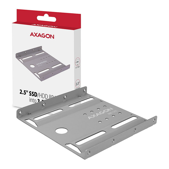 Axagon RHD-125S Adaptador para 1x 2,5 pulg. en ranura de 3,5 pulg. - gris