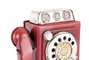 DKD Home Decor Reloj de Sobremesa Metal de Teléfono Surtido Rojo y Crema