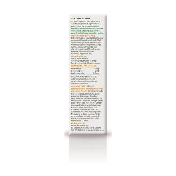 Soria Natural Composor 08 Sistema Inmunitario 50 ml Soria Natural Composor 08 Sistema Inmunitario 50 ml