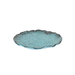 Viejo Valle - Vajilla Murano - Plato Llano Turquesa - 20 cm de Diámetro - Modelo Plato Llano - Vidrio (Set de 6)