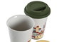 DKD Home Decor Pack de 6 Tazas de Porcelana Casitas Multicolor 400 ml