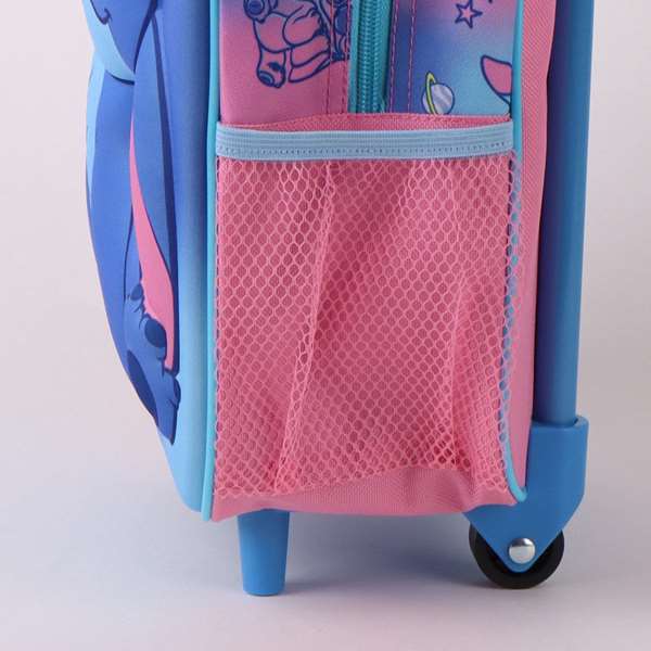 Cerdá Mochila infantil trolley 3D Stitch 25x30x12 cm con ruedas para niños 3 años