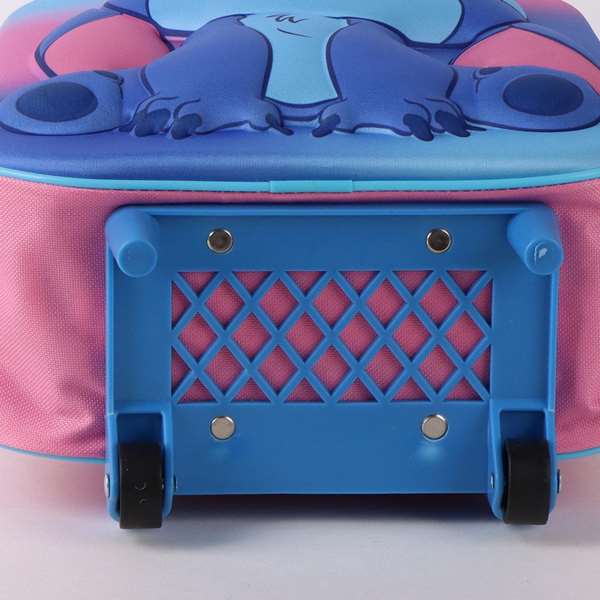 Cerdá Mochila infantil trolley 3D Stitch 25x30x12 cm con ruedas para niños 3 años