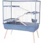 Zolux Jaula Elevada Néolife ZOL1694213720430 para Conejos, 3 Niveles, Azul, 99 x 54 x 114 cm