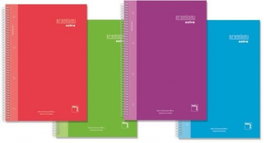 Sam - Pacsa Cuaderno con Espiral Rayado Sam Premium A5, 120 Hojas, 4 Unidades, Colores Surtidos