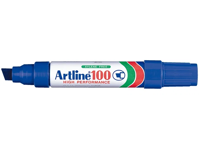 Artline Rotulador Marcador Permanente 100 Azul Punta Biselada 7.5/12 mm