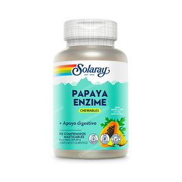 SOLARAY Papaya Enzime 90 Comprimidos Masticables para la Digestión