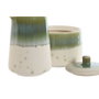 DKD Home Decor Set de Azucarero y Lechera Jade 24, Porcelana, Verde/Blanco