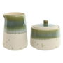 DKD Home Decor Set de Azucarero y Lechera Jade 24, Porcelana, Verde/Blanco