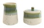 DKD Home Decor Jade 24 Azucarero Oriental Verde Blanco Set de 2 Piezas 9x8.4x9 cm