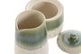 DKD Home Decor Jade 24 Azucarero Oriental Verde Blanco Set de 2 Piezas 9x8.4x9 cm