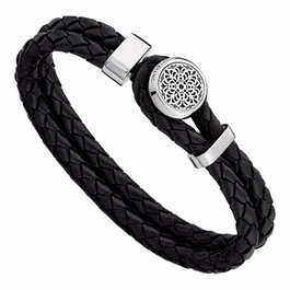 Montblanc Metropolitan Edition Pulsera de Cuero y Acero Inoxidable MB11655068