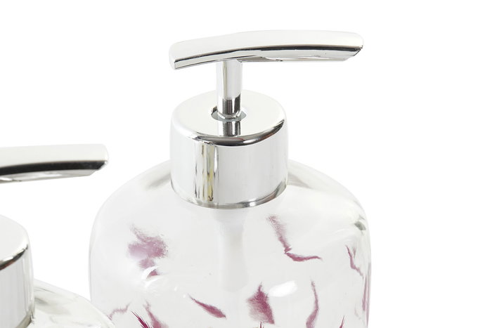 DKD Home Decor Dosificador Tropical 350ml Gres y Cristal Multicolor 8 x 14 x 10 cm