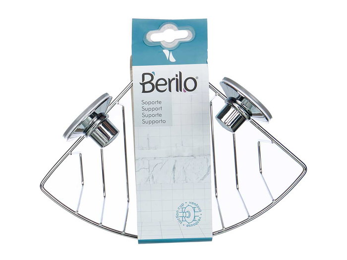 Berilo Soporte Pared Esquinero Acero Ventosa 25 x 18.5 x 18 cm (Set de 12)