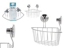 Berilo Soporte Pared Esquinero Acero Ventosa 25 x 18.5 x 18 cm (Set de 12)