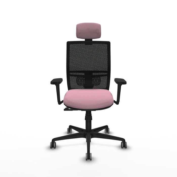 PIQUERAS Y CRESPO Silla de oficina Yunquera Rosa con mecanismo Sincro