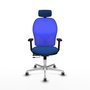PIQUERAS Y CRESPO Silla de oficina Jorquera con mecanismo Sincro/Traslack y Similpiel Azul