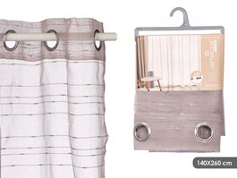 Giftdecor Cortina Gris Rayas Horizontales 140 x 260 cm (Dimensiones del producto: 34 x 1.5 x 27 cm) (Set de 6)
