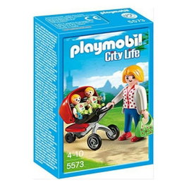 Playmobil Mamá con Carrito de Gemelos City Life