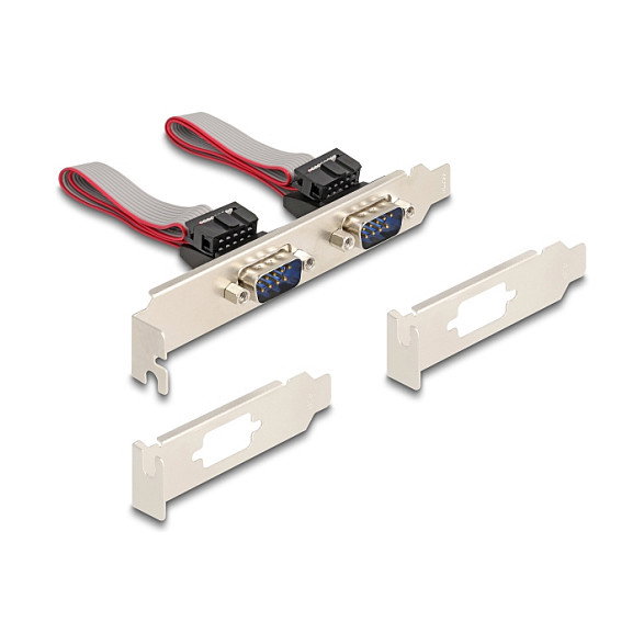 DeLOCK 95276 Adaptador Mini PCI Express a 2 Puertos RS-232 Serial con Alimentación 5V/12V, Factor de Forma Full-Size, Compatible con Windows 10/11 y Server 2022