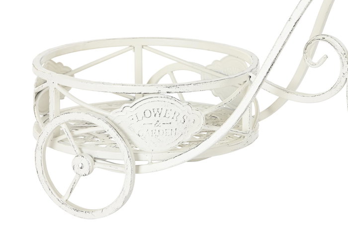 DKD Home Decor Macetero Terraza y Jardín Blanco Metal 28 x 42 x 58 cm (2 Unidades)