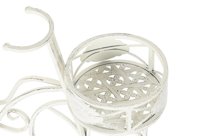 DKD Home Decor Macetero Terraza y Jardín Blanco Metal 28 x 42 x 58 cm (2 Unidades)