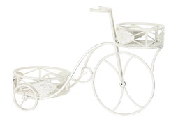 DKD Home Decor Macetero Terraza y Jardín Blanco Metal 28 x 42 x 58 cm (2 Unidades)