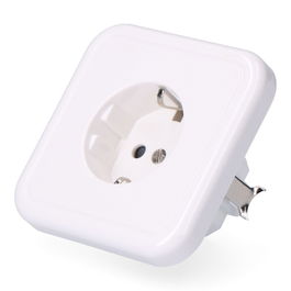 F-Line Base T/T Empotrar Tipo Schuko 10/16A 250V Blanca Retractilado