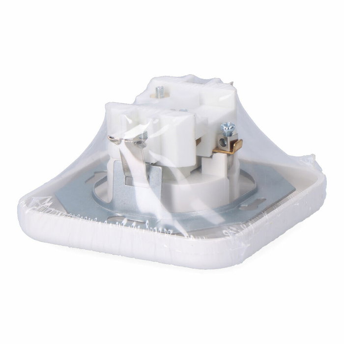 F-Line Base t/t empotrar tipo schuko 10/16 a 250 v, blanca (retractilado) F-Line Base t/t empotrar tipo schuko 10/16 a 250 v, blanca (retractilado)