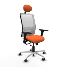 PIQUERAS Y CRESPO Silla de oficina Zulema Naranja y Blanco