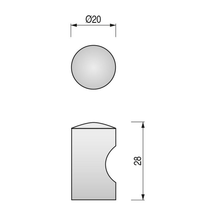 HERRAJES ALK Pomo Acero Inoxidable D20Mm