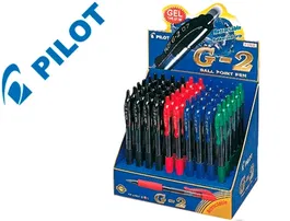 Pilot Expositor 60 Bolígrafos G-2 BL-G2-7-60DPK Roller Gel, Bola 0.7 mm, Colores Surtidos