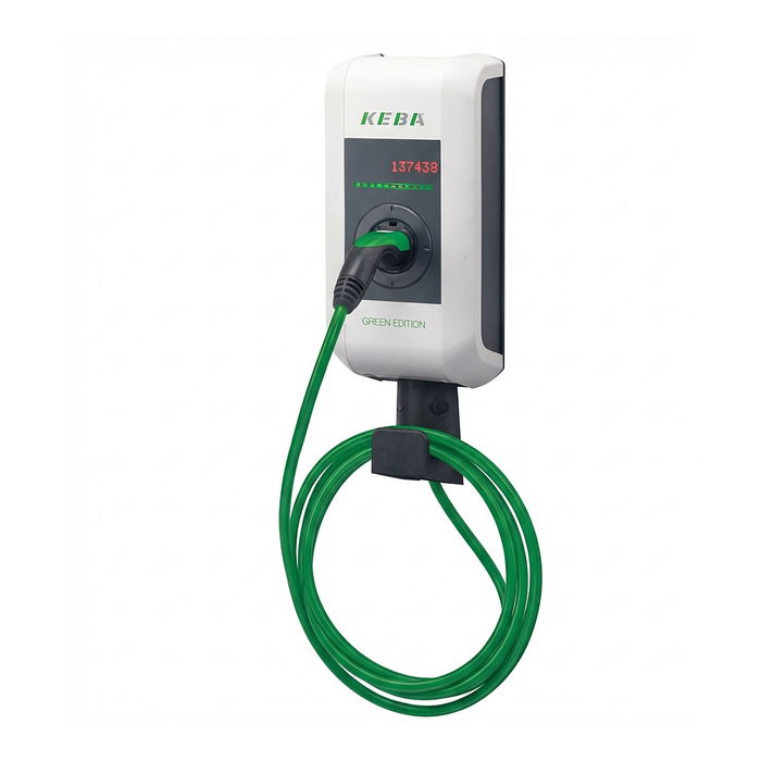 Keba C-Series KC-P30 22kW Cargador Vehículo Eléctrico Tipo 2 6m Cable RFID Color Verde